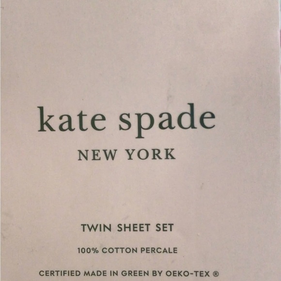 Kate Spade Twin Size Sheet Set white with gold, pink red stars stardust NWT - Picture 4 of 7